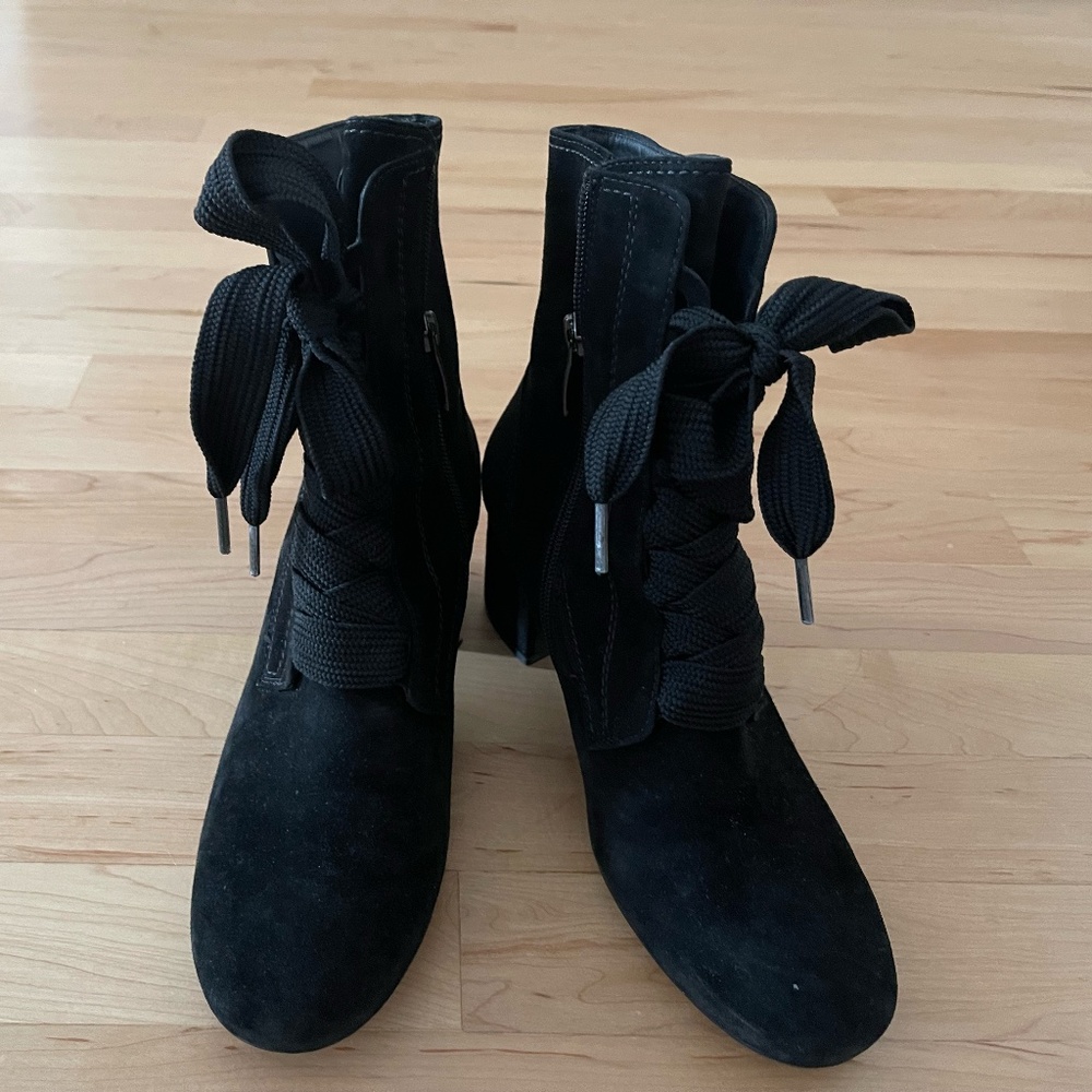 Black suede boots